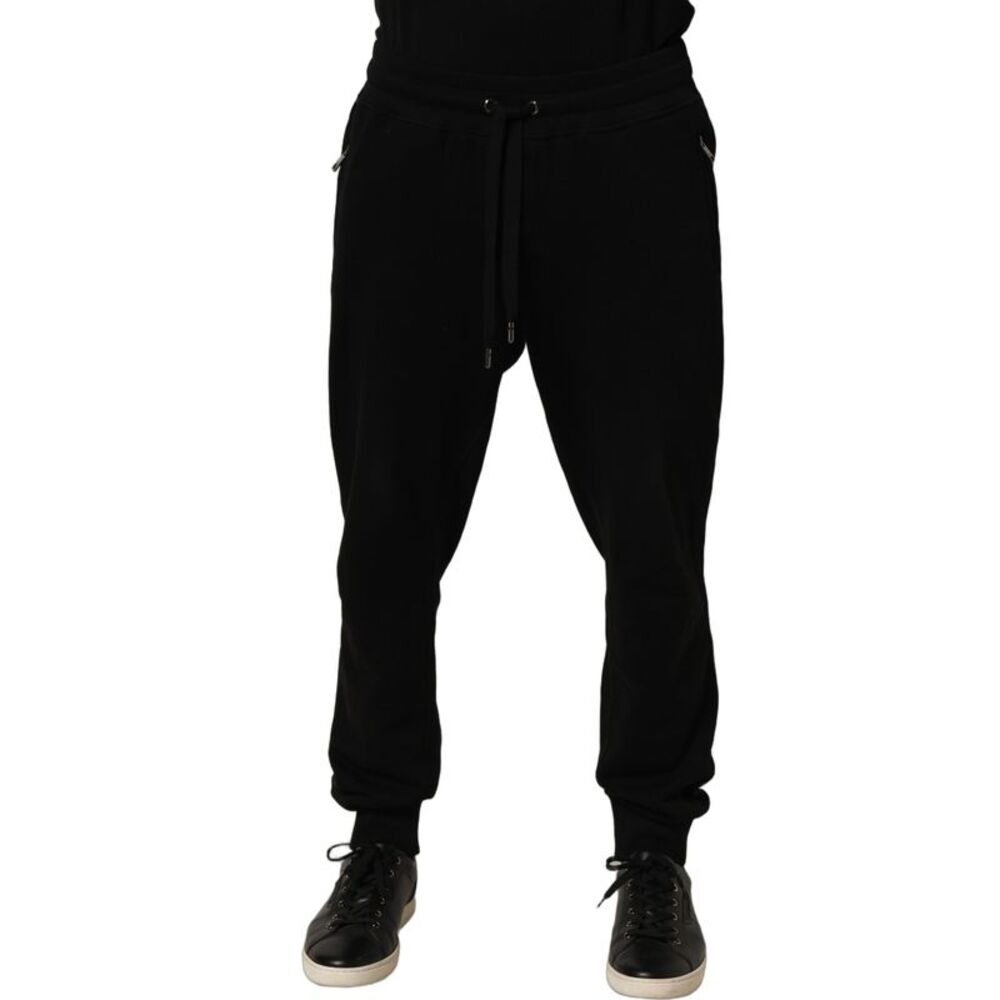 Dolce & Gabbana Black Cotton Logo Jogger Men SweatMen's Men's Pants